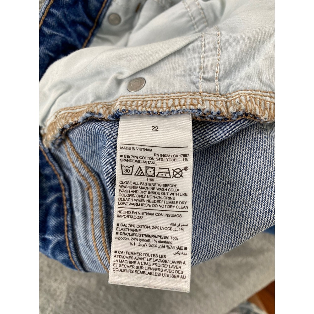 Old Navy Womens Plus 22 Mid-Rise Wide-Leg Jeans Medium Wash Raw Hem Blue Denim - Picture 3 of 14